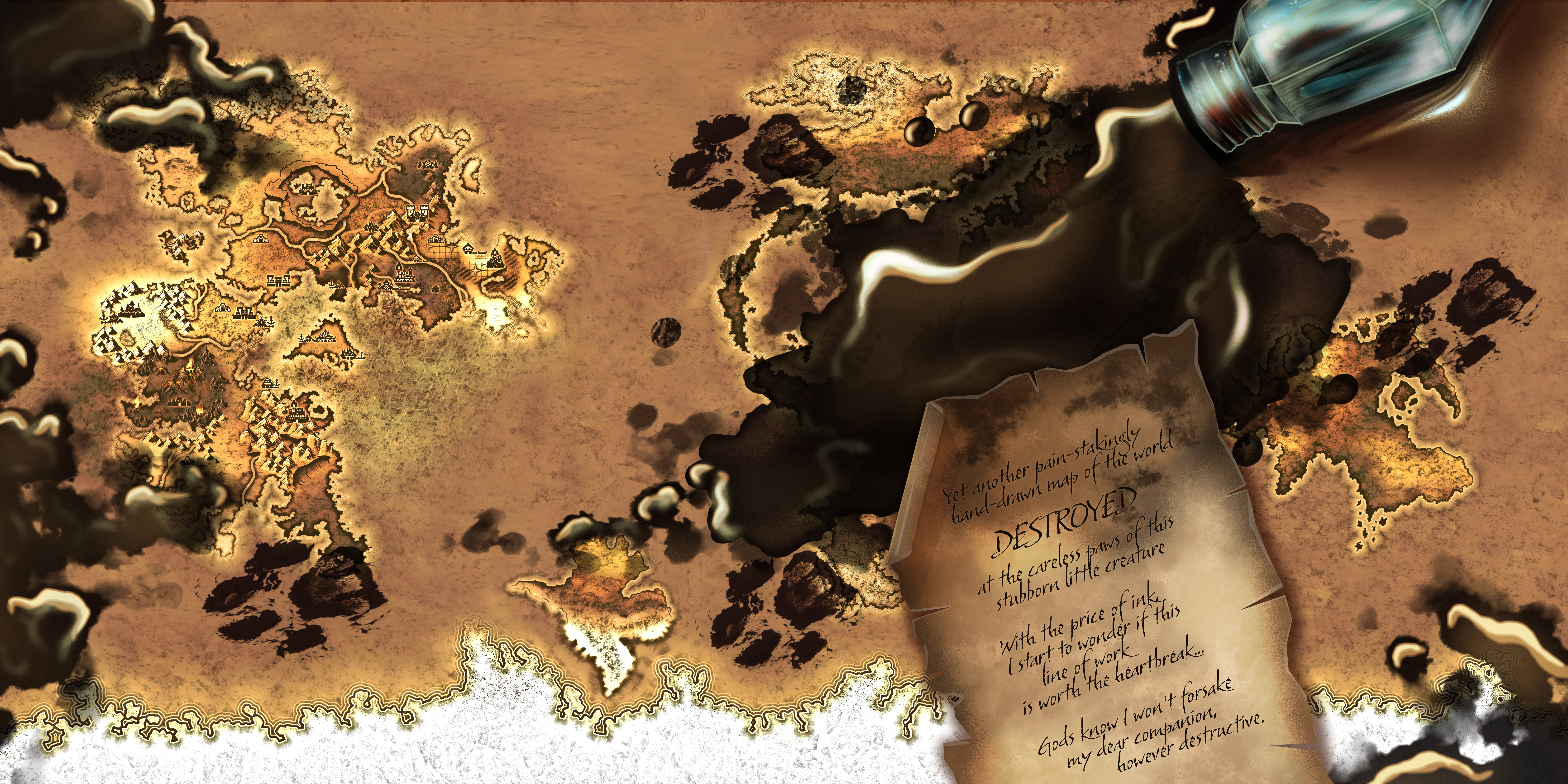 Ink-Stained Map of Malkora